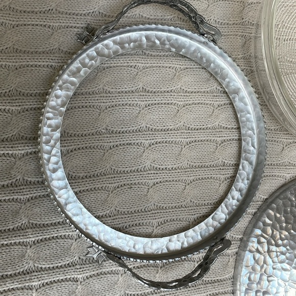 VTG Rodney Kent hand-forged hammered aluminum covered dish w/ Pyrex dish 1950s - Picture 9 of 17